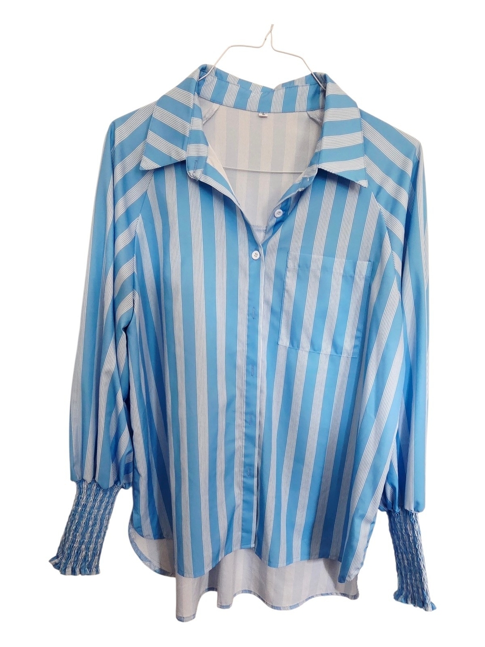 NWOT - Light Blue & White Vertical Stripe Button-Up Shirt